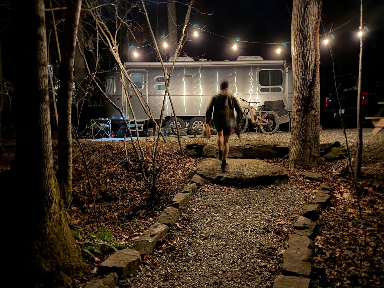 A Micronturbo generator powering equipment at a remote campsite